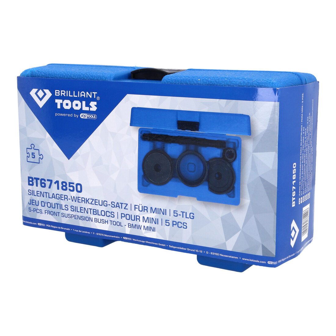Brilliant Tools coffret d’outils pour silent-blocs, pour BMW Mini, 7 pcs