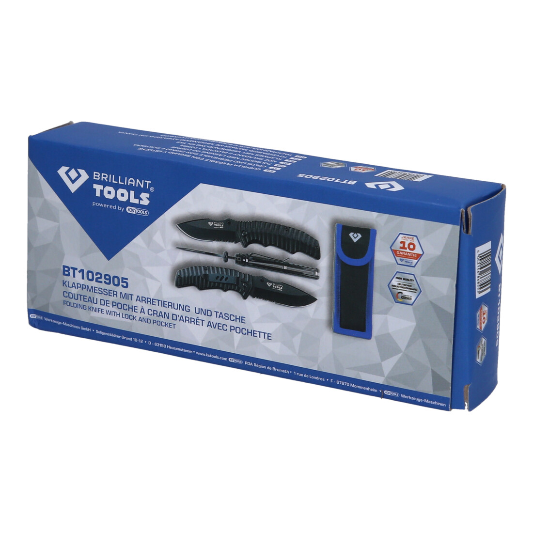 Brilliant Tools Coltellino pieghevole con fermo e custodia