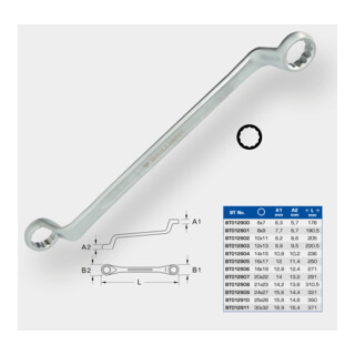 Brilliant Tools Doppel-Ringschlüssel, gekröpft, 18 x 19 mm
