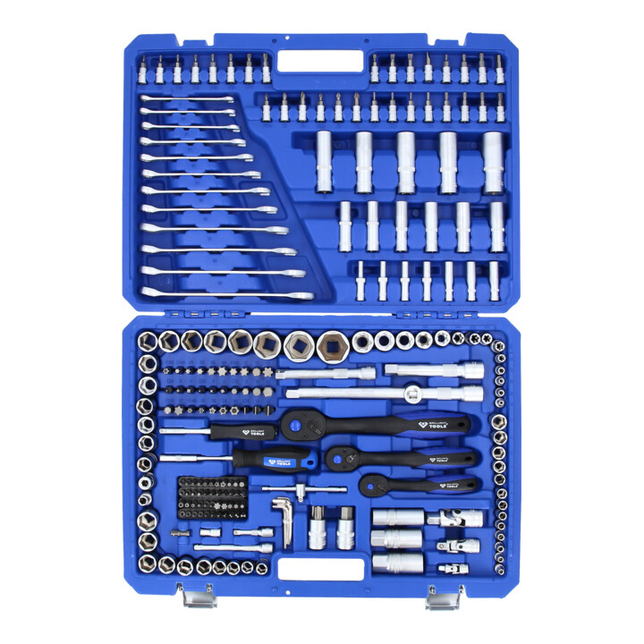 Brilliant Tools Dopsleutelset, 216 dlg, 1/4". 3/8", 1/2"