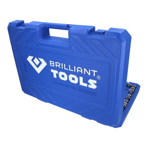 Brilliant Tools Dopsleutelset, 216 dlg, 1/4". 3/8", 1/2"