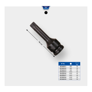 Brilliant Tools Douille 1/2" Kraft-Bit XZN M6