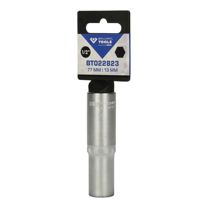 Brilliant Tools Douille 6 pans 1/2", version longue, 13 mm