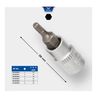 Brilliant Tools Douille hexagonale 1/4 de pouce
