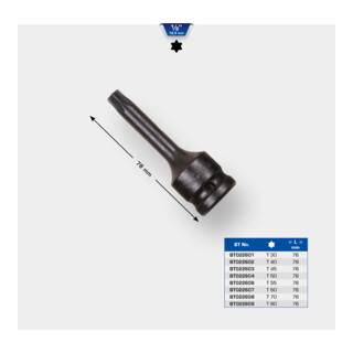 Brilliant Tools Douille à embout TX T40 1/2" Kraft Bit