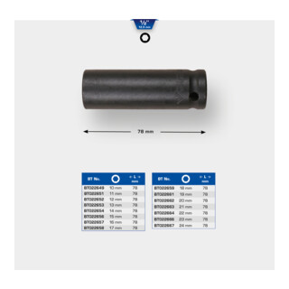 Brilliant Tools Douille hexagonale 1/2" 11 mm longue