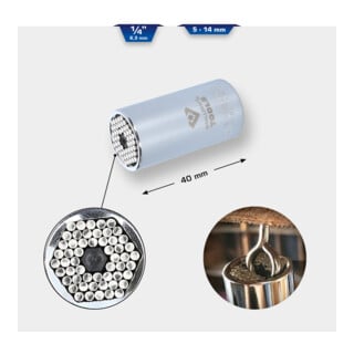 Brilliant Tools Douille universelle 1/4", 5 - 14 mm