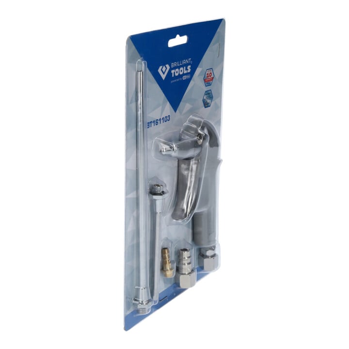 Brilliant Tools Druckluft-Ausblaspistole inklusive 3 Wechseldüsen