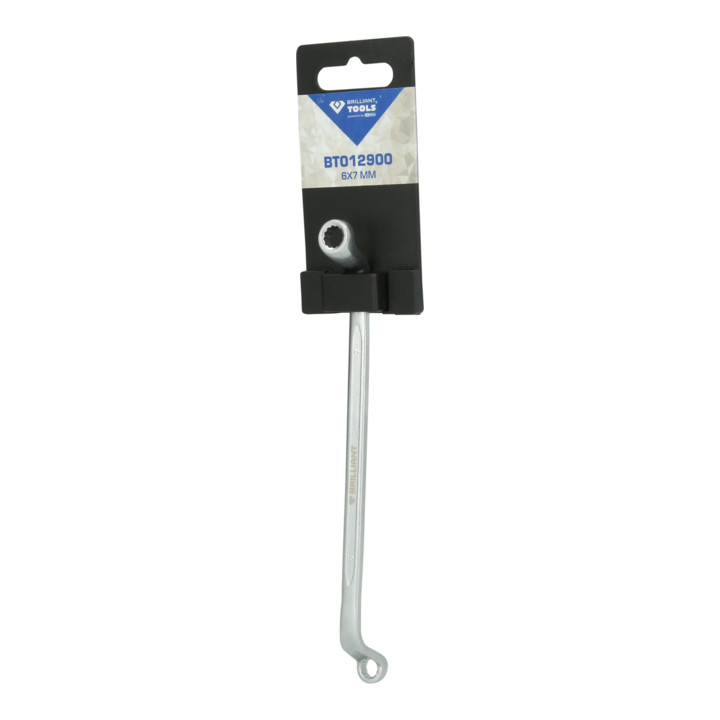 Brilliant Tools Dubbele ringsleutel, gebogen 6 x 7 mm