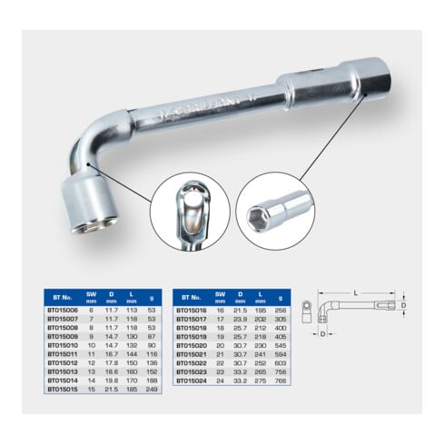 Brilliant Tools Dubbele steeksleutel, gebogen, 10 mm