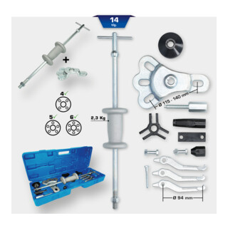 Brilliant Tools Extracteur de moyeux avec masse à inertie, forgé, 14 pcs
