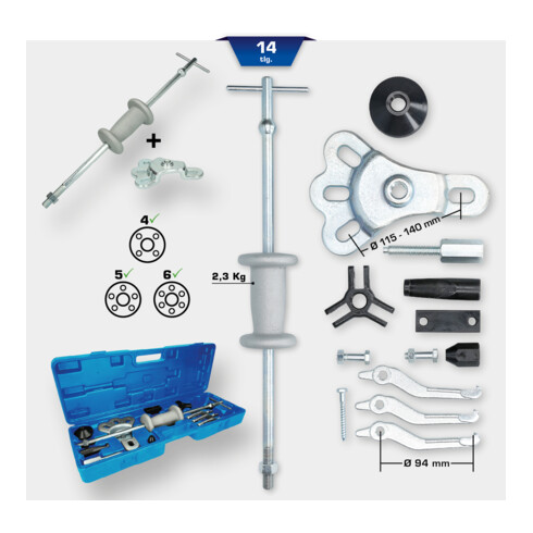 Brilliant Tools Extracteur de moyeux avec masse à inertie, forgé, 14 pcs