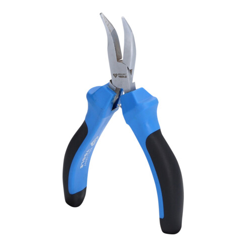 Brilliant Tools Feinmechanik-Flachrundzange, gebogen