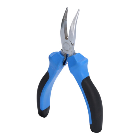 Brilliant Tools Feinmechanik-Flachrundzange, gebogen