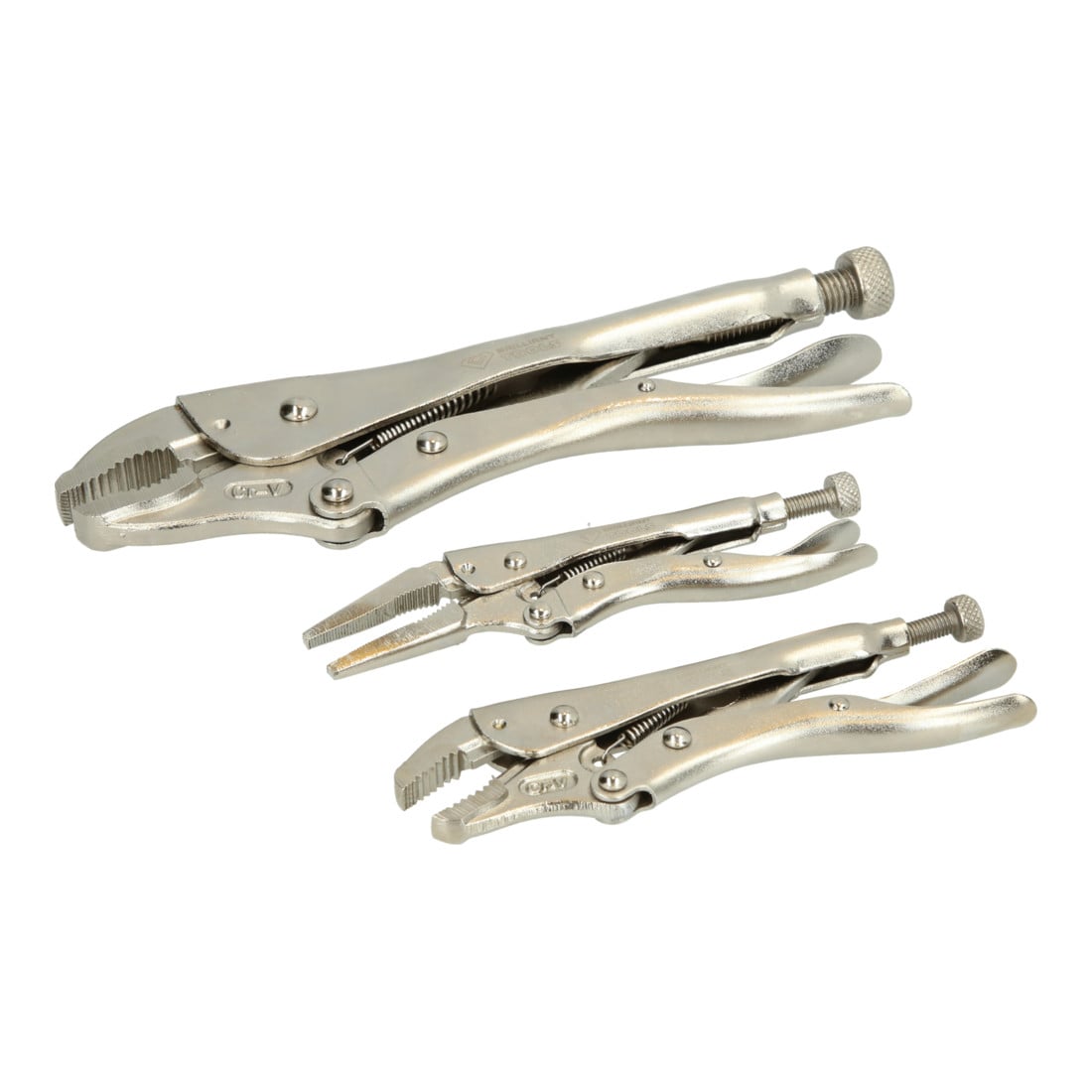 Brilliant Tools Fixeertangen / griptangenset, 3-dlg