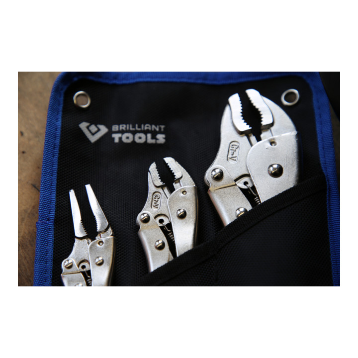 Brilliant Tools Fixeertangen / griptangenset, 3-dlg