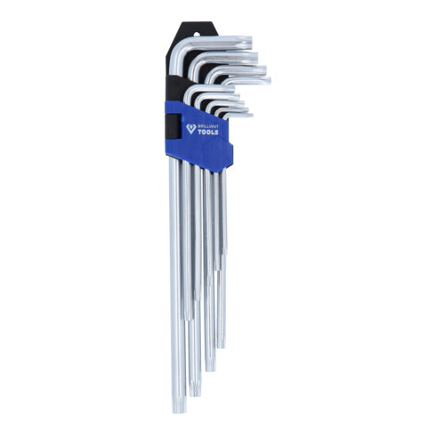 Brilliant Tools Haakse stiftsleutelset, 9-dlg, TX-profiel, lang
