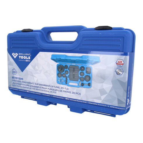 Brilliant Tools Jeu d'adaptateurs universels pour purgeurs de freins, 20 pcs