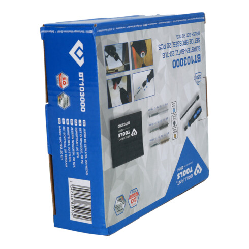 Brilliant Tools Jeu de brosses de nettoyage, 20 pcs