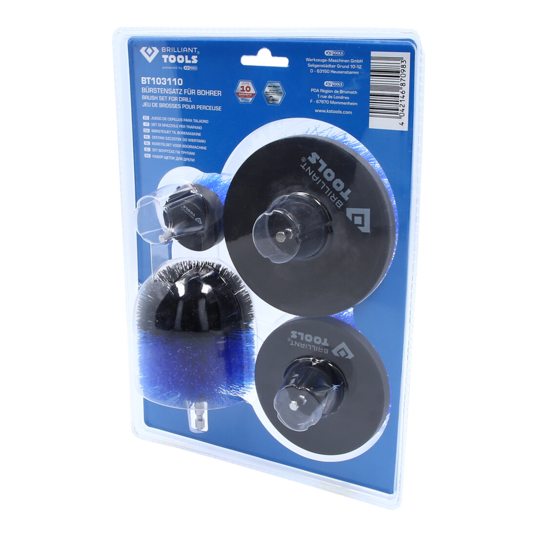 Brilliant Tools Jeu de brosses pour perceuses, 4 pcs