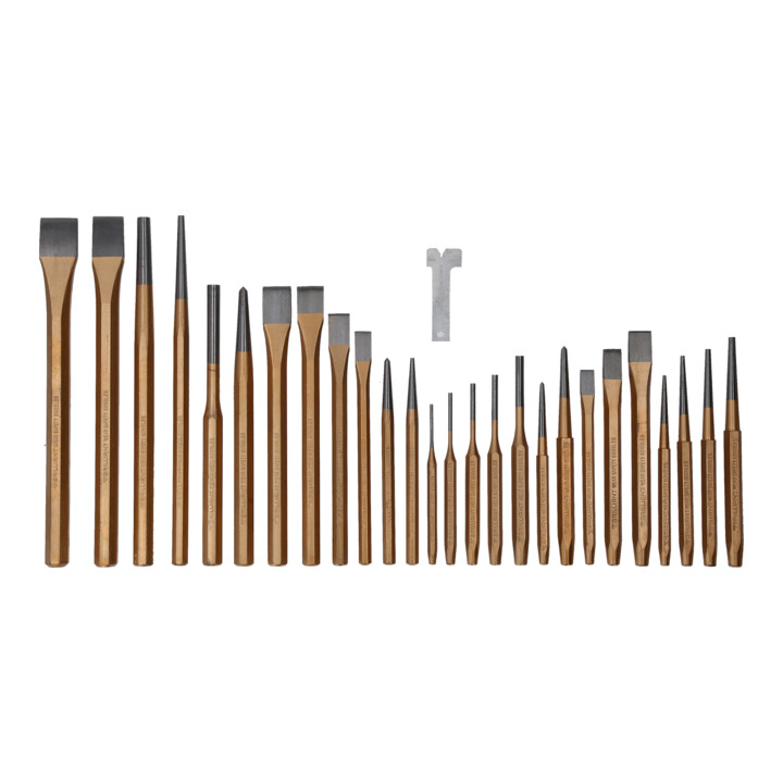 Brilliant Tools Jeu de burins et de chasses, 28 pcs