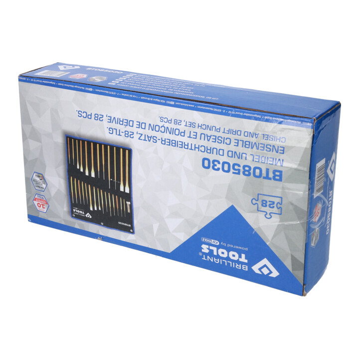 Brilliant Tools Jeu de burins et de chasses, 28 pcs