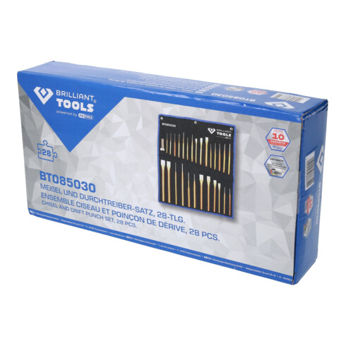Brilliant Tools Jeu de burins et de chasses, 28 pcs