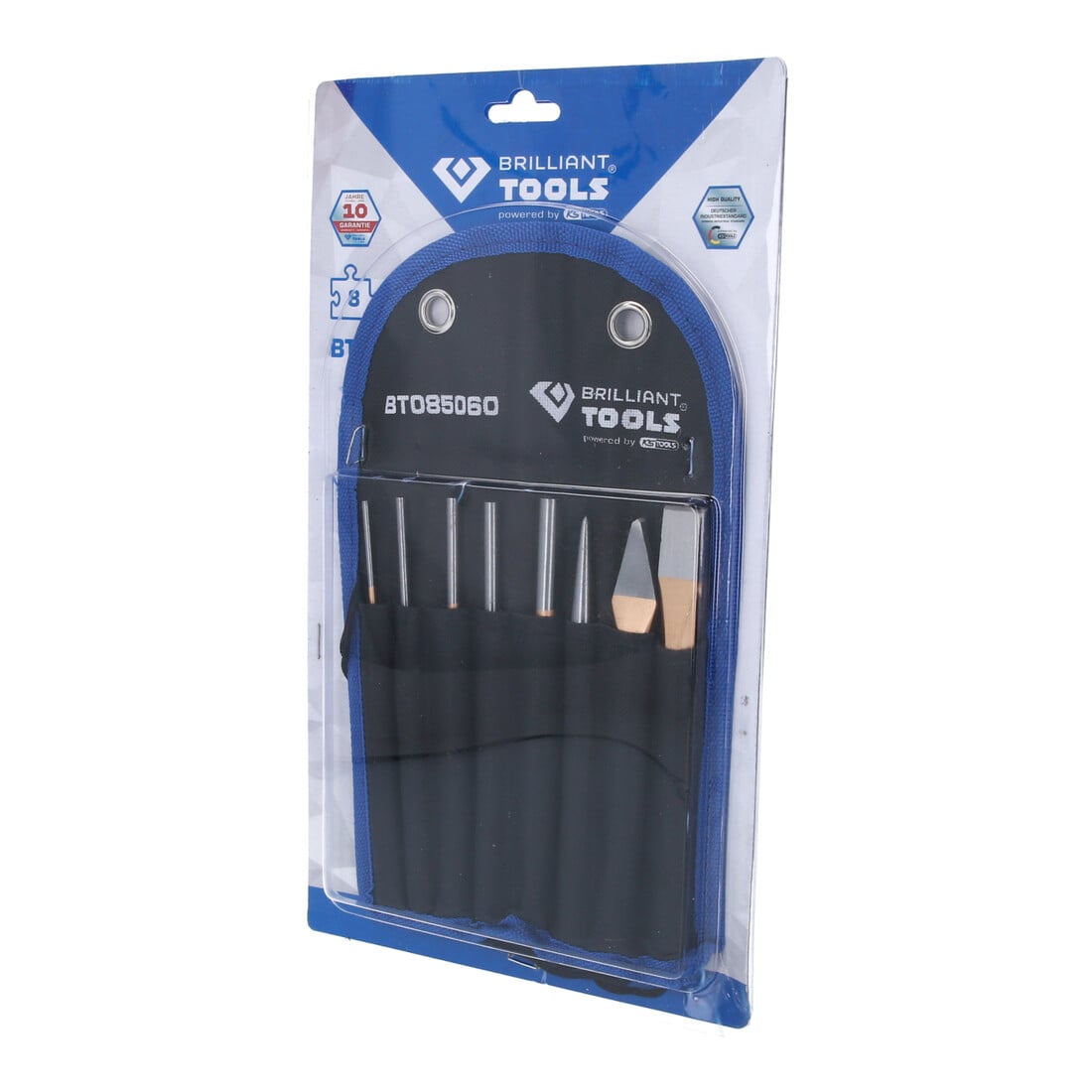 Brilliant Tools Jeu de burins et de chasses, 8 pcs