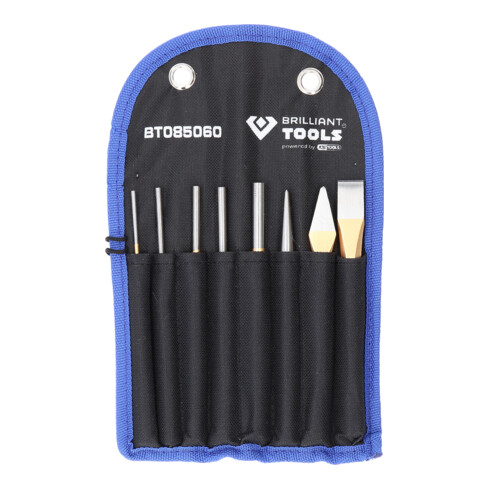 Brilliant Tools Jeu de burins et de chasses, 8 pcs