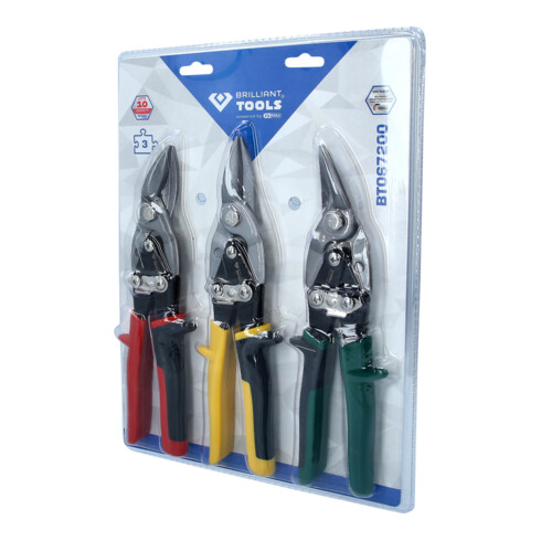 Brilliant Tools Jeu de cisailles à tôle, 3 pcs