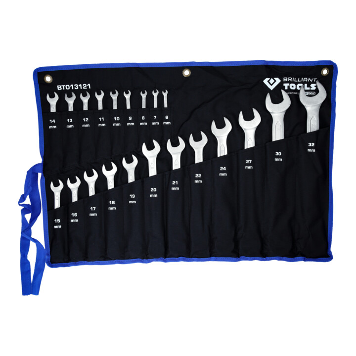 Brilliant Tools Jeu de clés à cliquet à anneau, 21 pcs, 6 - 32 mm