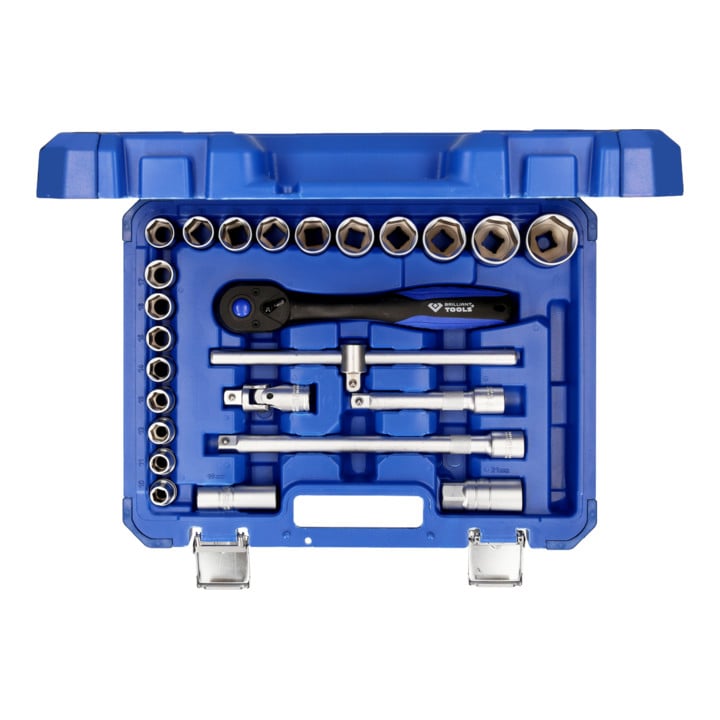Brilliant Tools Jeu de clés à douille 1/2", 25 pcs