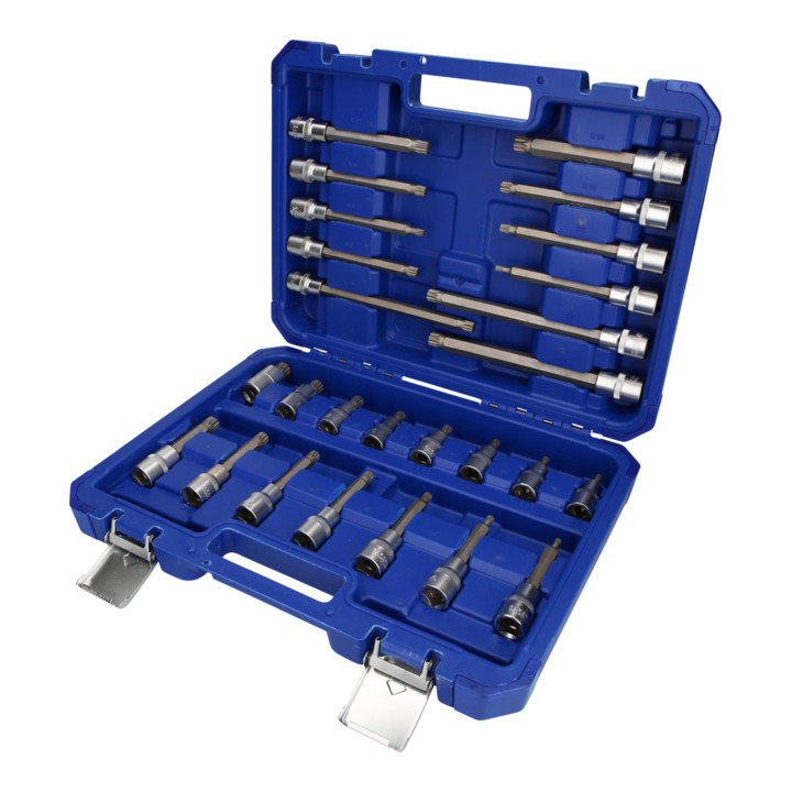 Brilliant Tools Jeu de clés à douille 1/2", 26 pcs, profil à denture multiple, XZN