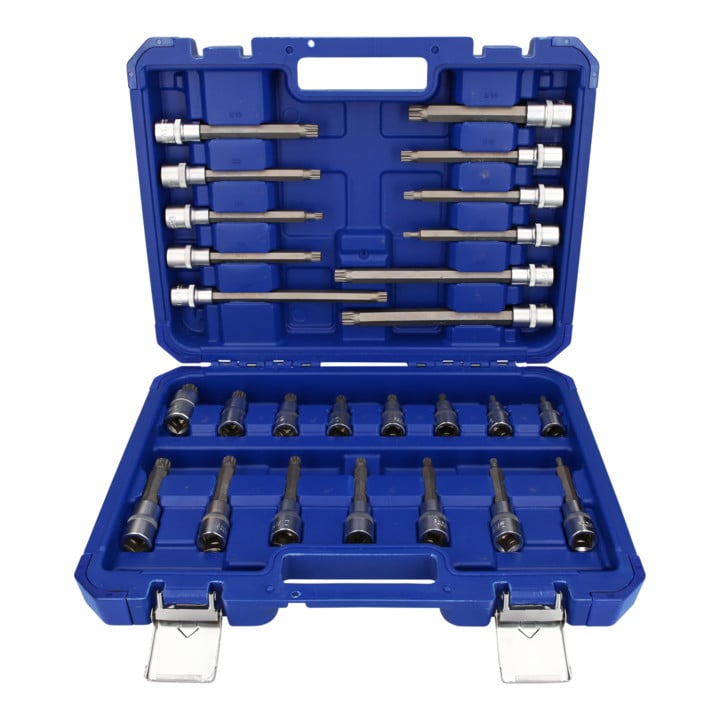 Brilliant Tools Jeu de clés à douille 1/2", 26 pcs, profil à denture multiple, XZN