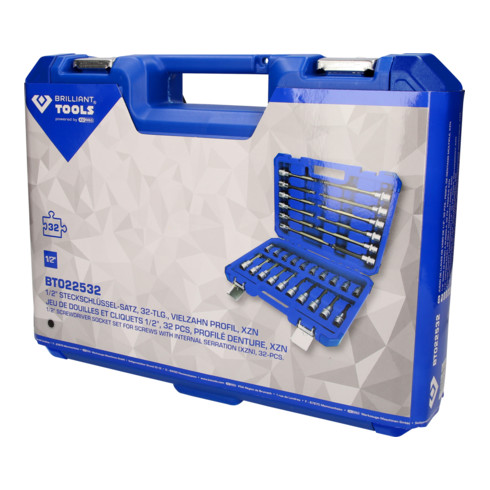 Brilliant Tools Jeu de clés à douille 1/2", 32 pcs, profil TX