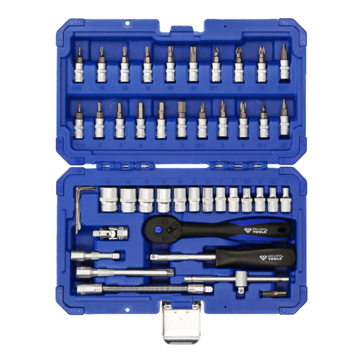 Brilliant Tools Jeu de clés à douille 1/4", 46 pcs