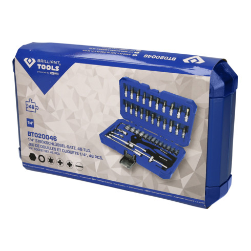 Brilliant Tools Jeu de clés à douille 1/4", 46 pcs