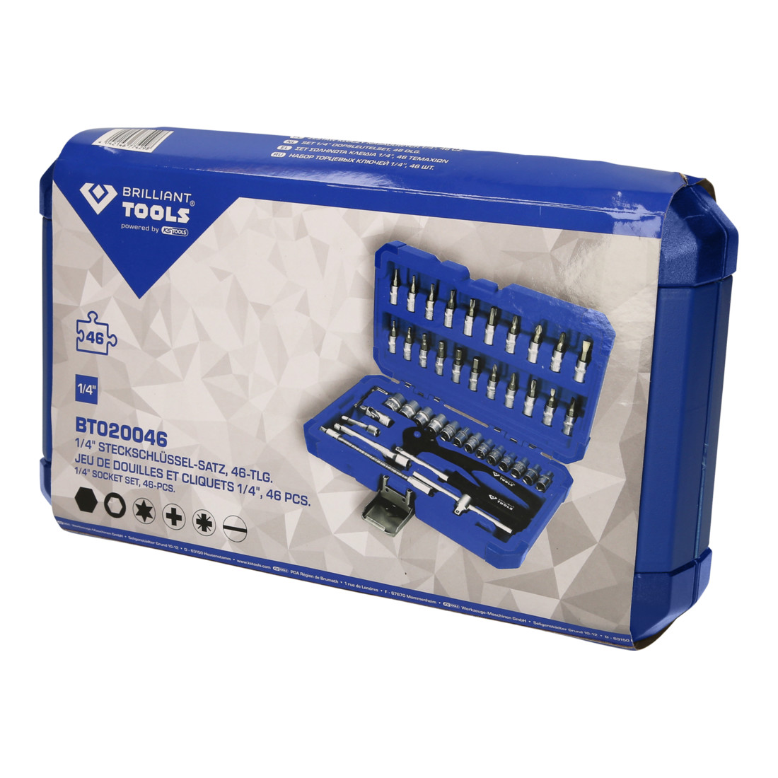 Brilliant Tools Jeu de clés à douille 1/4", 46 pcs