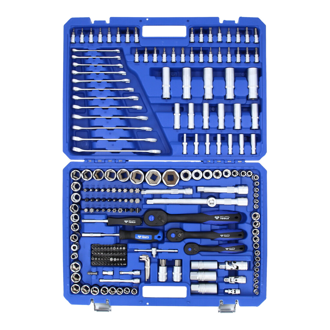 Brilliant Tools Jeu de clés à douille, 216 pcs, 1/4", 3/8", 1/2"