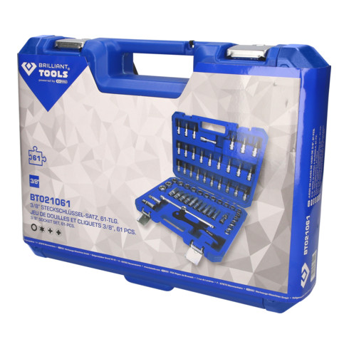 Brilliant Tools Jeu de clés à douille 3/8", 61 pcs