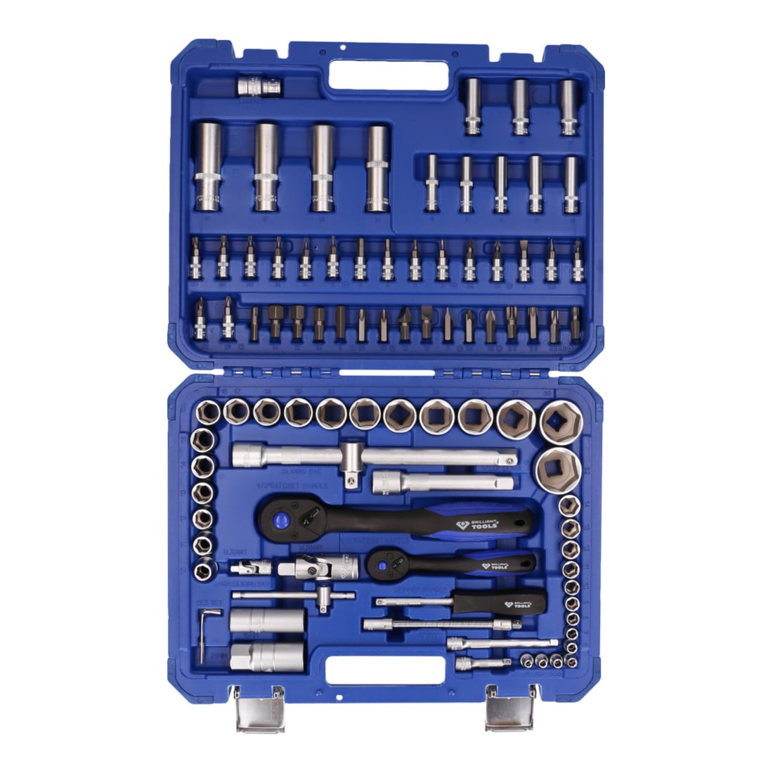 Brilliant Tools Jeu de clés à douille, 94 pcs, 1/4 pouce, 1/2 pouce