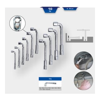 Brilliant Tools Jeu de clés à douille doubles, 10 pcs
