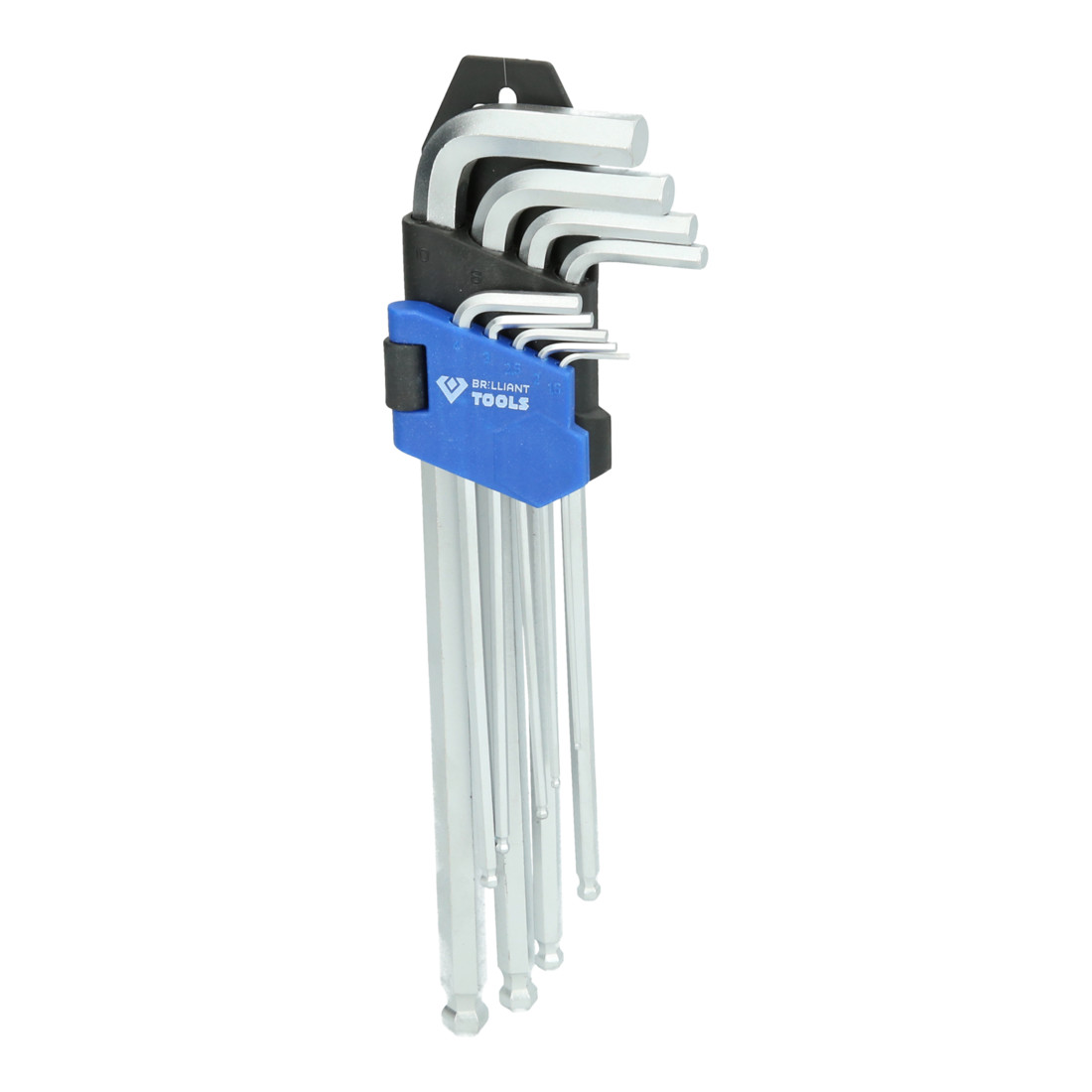 Brilliant Tools Jeu de clés à ergot, 9 pcs, profil hexagonal long