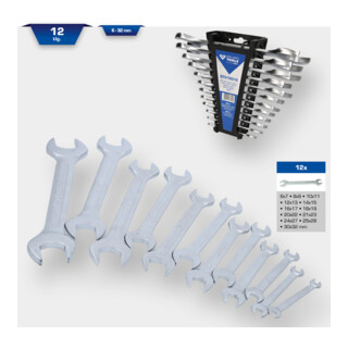 Brilliant Tools Jeu de clés à fourche doubles, 12 pcs