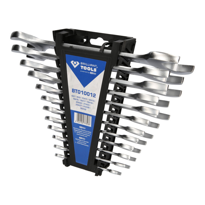 Brilliant Tools Jeu de clés à fourche doubles, 12 pcs
