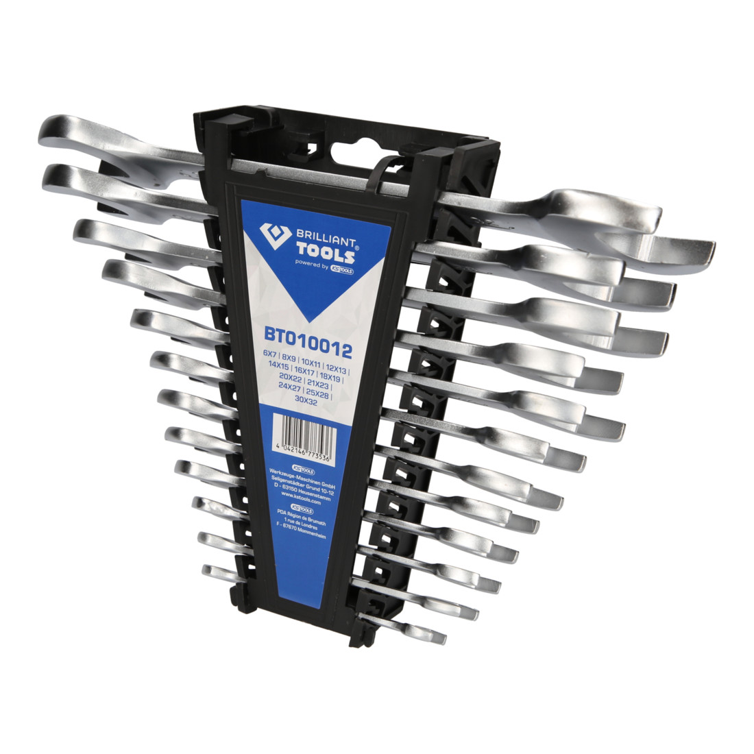 Brilliant Tools Jeu de clés à fourche doubles, 12 pcs