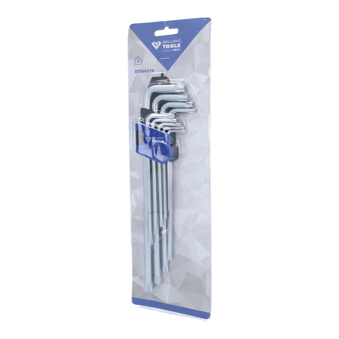Brilliant Tools Jeu de clés mâles coudées, 9 pcs, profil TX, longues