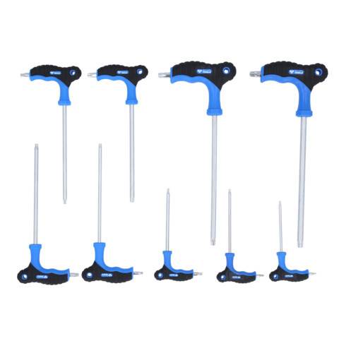 Brilliant Tools Jeu de clés mâles coudées percées TX à poignée en T, 9 pièces