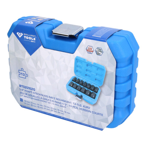 Brilliant Tools Set de douilles hexagonales courtes 1/2", 13 pièces