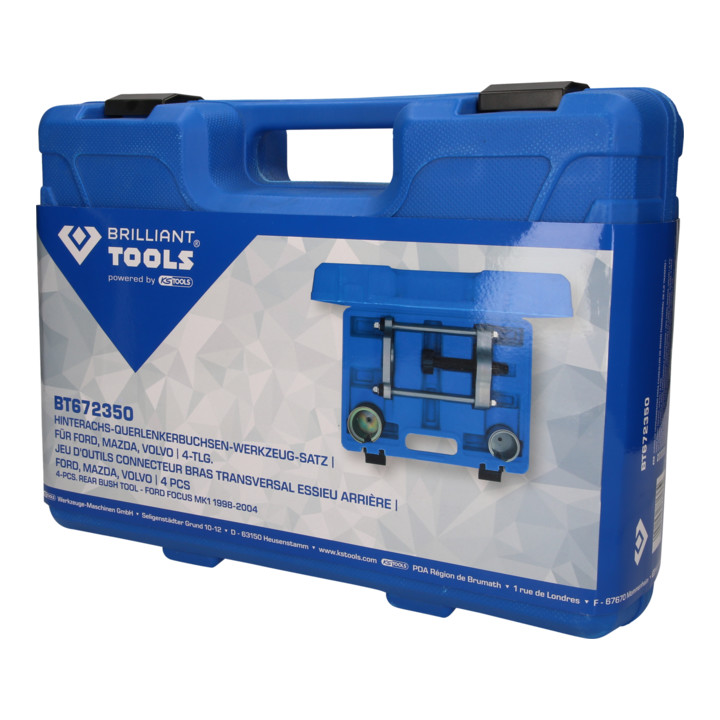 Brilliant Tools Jeu de douilles pour bras transversal essieu arrière, Ford, Mazda, Volvo, 4 pcs